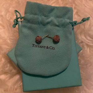 Tiffany & Co. Signed Sterling Silver Stud Knot Earrings
